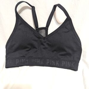 PINK sports bra black size medium or small no tag, adjustable straps